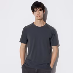 Uniqlo Japan Dry Ex Crewneck Tee  Short Sleeve - 03 GRAY/4XL