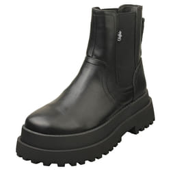 Buffalo Pluto Vegan Womens Chelsea Boots in Black - 7