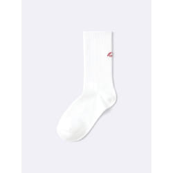 Gu By Uniqlo Crew Socks  Logo - 09 BLACK/ONE SIZE