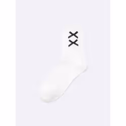 Gu By Uniqlo Crew Socks Ribbon - 04 GRAY/ONE SIZE