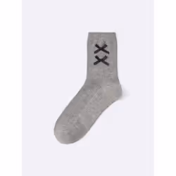 Gu By Uniqlo Crew Socks  Ribbon - 01 OFF WHITE/ONE SIZE