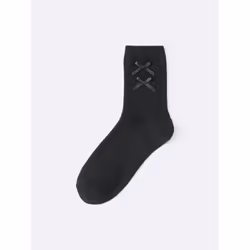 Gu By Uniqlo Crew Socks  Ribbon - 01 OFF WHITE/ONE SIZE