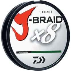 Daiwa J Braid 300m 8 Strand Round Braid Line 8 Lb Dark Green