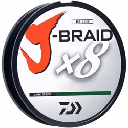 Daiwa J Braid 300m 8 Strand Round Braid Line 10lb Dark Green