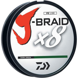 Daiwa J Braid 300m 8 Strand Round Braid Line 10lb Dark Green
