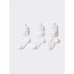 Uniqlo Japan Loose Socks 3 Pair Set - 00 WHITE/2426