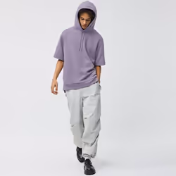 Gu By Uniqlo Dry Double Face Hoodie  5 Minute Sleeve - 07 GRAY/XS