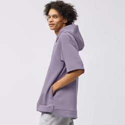Gu By Uniqlo Dry Double Face Hoodie  5 Minute Sleeve - 07 GRAY/XS