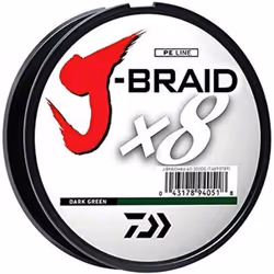 Daiwa J Braid 300m 8 Strand Round Blade Line Lb. Test  10 Dark Green