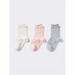 Uniqlo Japan Socks  3 Pair Set - 00 WHITE/2325