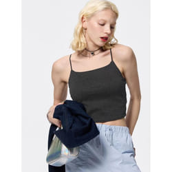 Gu By Uniqlo Bra Feel Cropped Dramame Camisole - 61 BLUE/L