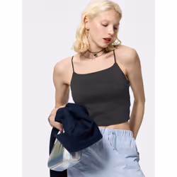 Gu By Uniqlo Bra Feel Cropped Dramame Camisole - 10 PINK/L