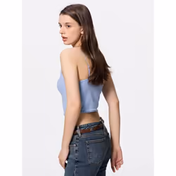 Gu By Uniqlo Bra Feel Cropped Dramame Camisole - 10 PINK/L