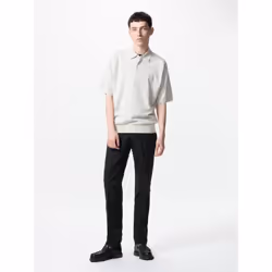 Uniqlo Japan Impressive Pants Cotton Like - 09 BLACK/115