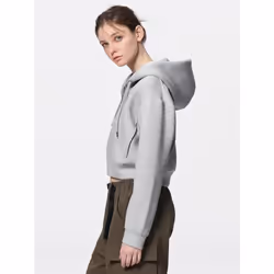 Gu By UniQlo Double Face Full Zip Hoodie Q - 01 OFF WHITE/XS