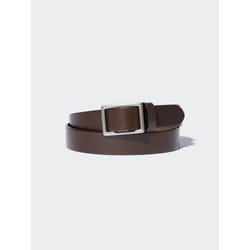 Uniqlo Japan Italian Leather Holeless Belt - 37 BROWN/M