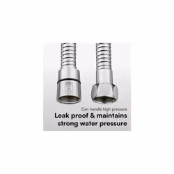 Stainless Steel Shower Hose with 2 Washers - 1.25m (49â) - Extra Long Universal Replacement Hose with Chrome Finish - Anti Kink & High Flow Flexible