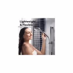 Stainless Steel Shower Hose with 2 Washers - 1.25m (49â) - Extra Long Universal Replacement Hose with Chrome Finish - Anti Kink & High Flow Flexible