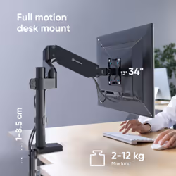ONKRON G75 86.4 cm (34") Desk Black - Additional view 2
