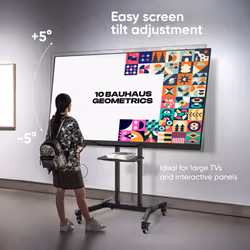 ONKRON Rollable TV Stand - Universal Swivel TV Stand for 50-90 inch Screens, Max VESA 800x600, Height Adjustable up to 90 kg, Black TS1891-B - Additional view 4