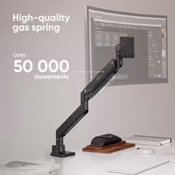 ONKRON Heavy Duty Monitor Arm for 17-57 Inch Screens  Single Monitor Arm Desk Mount up to 59.4 lbs - Gas Spring Monitor Arm for Desk with VESA 75x75-2