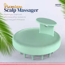 NAYEK Green Silicone Scalp Massager Hair Growth- Scalp Scrubber for Healthy Hair with Soft Silicone Bristles for Dandruff Removal and Healthy Scalp. S
