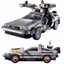 New 1872pcs Back To The Future Time 1:12 Machine Compatible 10300 Building Blocks Technical Car Bricks Construct Birthday Toy ...