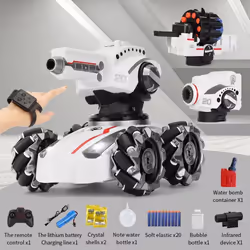 New 3in1 2.4g 4wd Rc Tank Water Bomb Watch Gesture Sensing Off-road Drift Remote Control Tank With Music Li - as the picture, ...