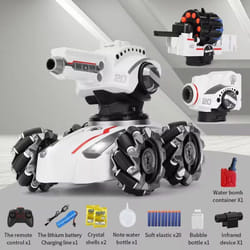 New 3in1 2.4g 4wd Rc Tank Water Bomb Watch Gesture Sensing Off-road Drift Remote Control Tank With Music Light Rc Car - as the picture, Remote control