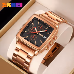 New Quartz Watches Men Rectangle Wristwatches Male Luxury Chronograph Business Watch Relogio Masculinoes - silver,black