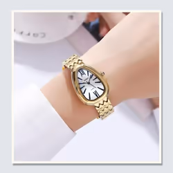 SKMEI Fashionable Personalized Snake Shaped Watch Small Dial Light Luxury Temperament Women Quartz Watch - gold