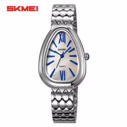 SKMEI Fashionable Personalized Snake Shaped Watch Small Dial Light Luxury Temperament Women Quartz Watch - silver