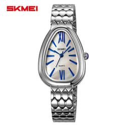 SKMEI Fashionable Personalized Snake Shaped Watch Small Dial Light Luxury Temperament Women Quartz Watch - silver