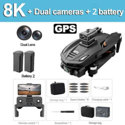 New V168 Max Pro Drone Gps 8k Professional With Hd Camera 5g Wifi Fpv Brushless Remote Control Quadcopter Obstacle Avoidance - black, 8K GPS 2 battery
