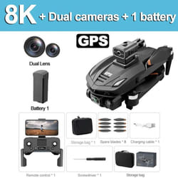 New V168 Max Pro Drone Gps 8k Professional With Hd Camera 5g Wifi Fpv Brushless Remote Control Quadcopter Obstacle Avoidance - black, 8K GPS 1 battery