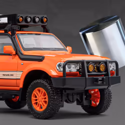 New 1:24 Toyota Land Cruiser Lc80 Alloy Car Model Die-cast Metal Toy Off-road Vehicle Car Model Simulation Sound And  Light Children's Gift - orange