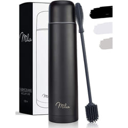 Milu Vacuum Drinking Flask Thermo Water Bottle with Cup, 1L, 750ml, 500ml - Insulated Stainless Steel, 100% Leak-Proof, Double Wall Insulation (Black,