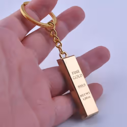 Car-styling Metal Key Holder Creative Gold Bar Keychain Key Chain Auto Pendant Auto Accessories Car Keyring Bullion Key Rings ...