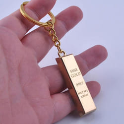 Car-styling Metal Key Holder Creative Gold Bar Keychain Key Chain Auto Pendant Auto Accessories Car Keyring Bullion Key Rings - Other