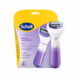 Scholl ExpertCare 2-in-1 File & Smooth. Dual Speed Pedi Electric Foot File for Hard Skin and Callus Removal. Batteries Includ ...