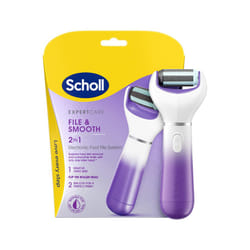 Scholl ExpertCare 2-in-1 File & Smooth. Dual Speed Pedi Electric Foot File for Hard Skin and Callus Removal. Batteries Included