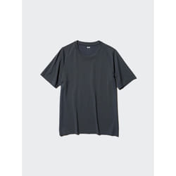 Uniqlo Japan Dry Ex Crewneck Tee  Short Sleeve - 08 DARK GRAY/4XL