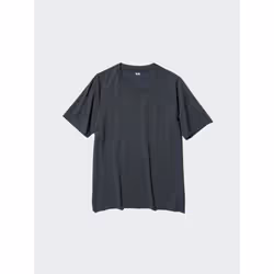 Uniqlo Japan Dry Ex Crewneck Tee  Short Sleeve - 08 DARK GRAY/3XL
