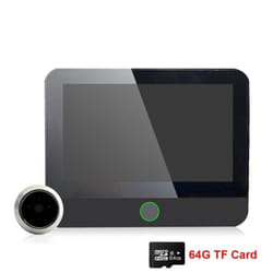Smart Tuya Wifi Door Camera S50 Automatic Sensing Door Eye Camera Digital Door Viewer Wireless Doorbell Digital Peephole Door Bell - black, S50 64G