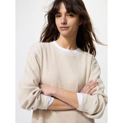 Uniqlo Japan Waffle Crew Neck T  Long Sleeve - 30 NATURAL/L