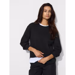 Uniqlo Japan Waffle Crew Neck T Long Sleeve - 09 BLACK/L