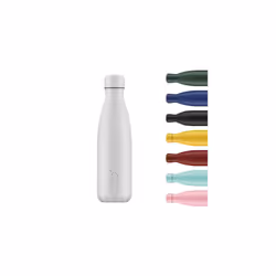 Chilly's Water Bottle - Stainless Steel and Reusable - Leak Proof, Sweat Free - Monochrome - All White, 500ml