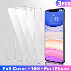 3Pcs Tempered glass iPhone 14 Plus 13 Pro Max 12 15 16 16e Pro Mini 11 Pro Max X XR XS Max 6 6s 7 8 Plus SE Screen Protector  ...