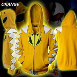 Men Women Sweatshirt Power Samurai Rangers Cosplay Hoodie Costume Superhero Cosplay Halloween Party Streetwear Tops - orange, M
