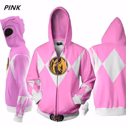 Men Women Sweatshirt Power Samurai Rangers Cosplay Hoodie Costume Superhero Cosplay Halloween Party Streetwear Tops - pink, X ...